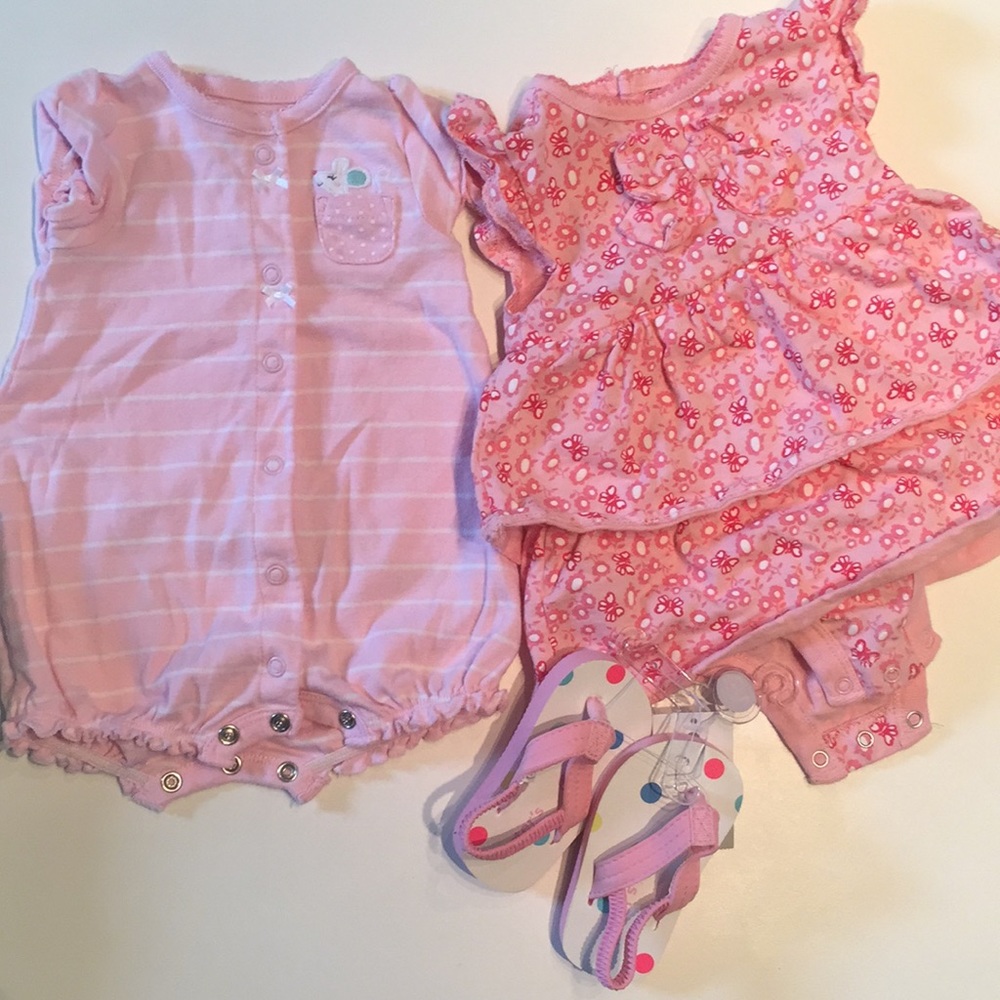 3 month baby girl cloths and flip flops